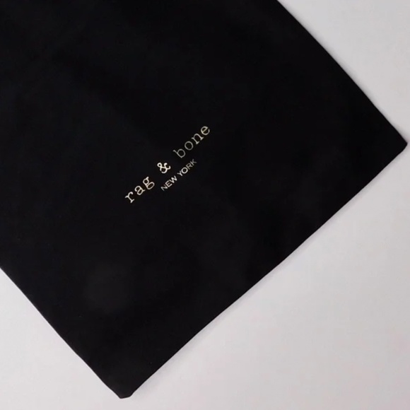 NEW!! RAG & BONE Black Drawstring Shoe Bag Dust Cover Travel Shoes 15" x 9.75" - Picture 3 of 5